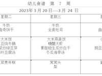 幼儿食谱  第  7  周