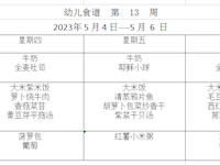 幼儿食谱  第  13  周