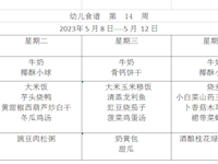 幼儿食谱    第14周