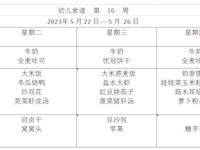 幼儿食谱  第  16  周