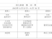 幼儿食谱  第  19  周