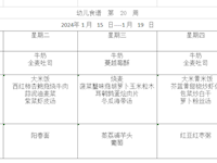 幼儿食谱  第20周