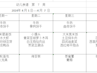 幼儿食谱  第  7  周