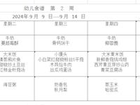 幼儿食谱  第 2 周