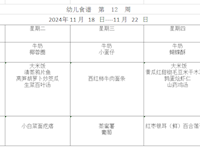 幼儿食谱  第  12  周