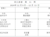 幼儿食谱  第  15  周