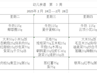 幼儿食谱  第  3 周