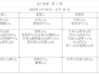 幼儿食谱第5周